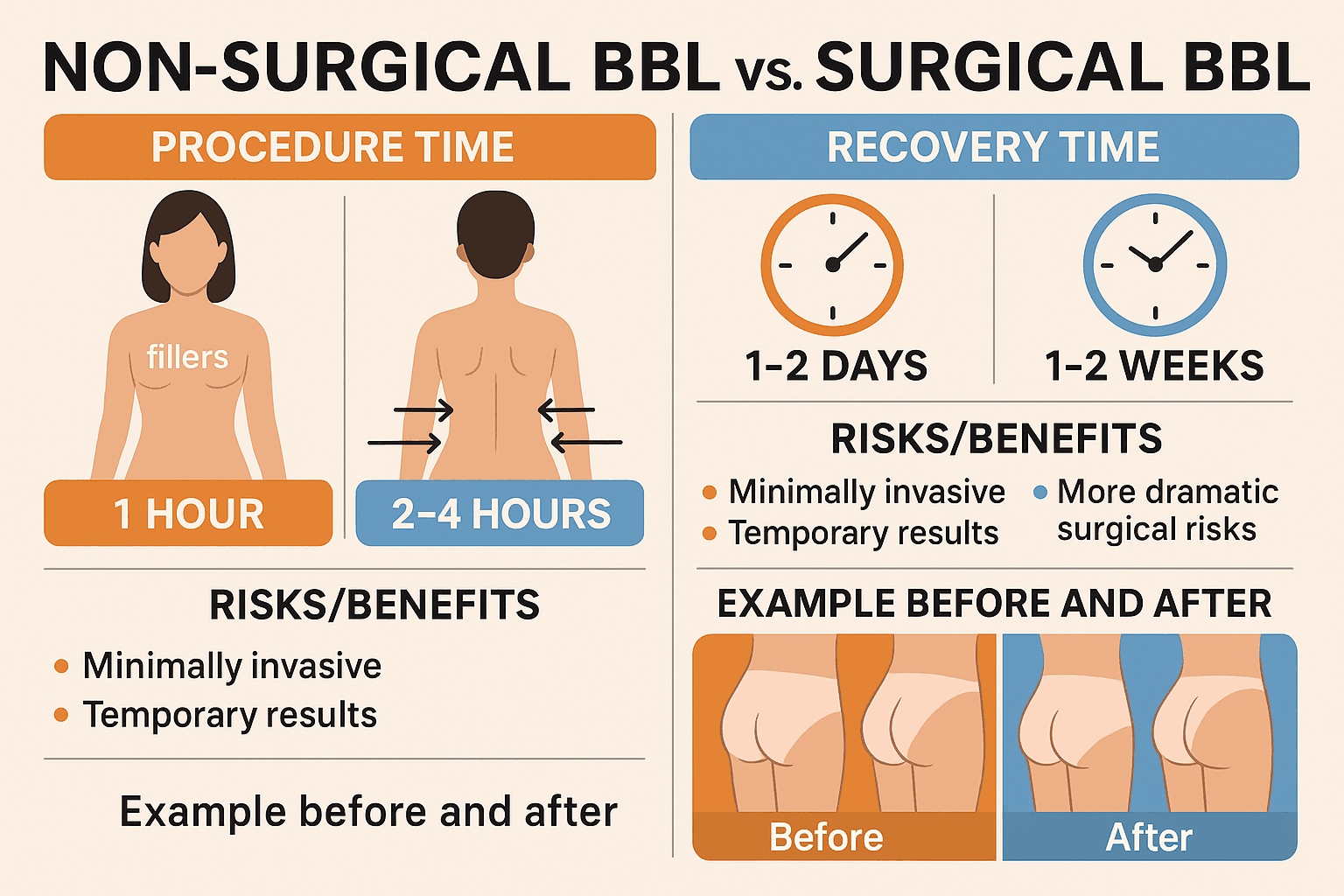 Non-Surgical BBL vs. Surgical BBL in Houston Texas